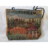 Bolso Tela Bordada Motivo Paisaje Jerusalem Original Usado