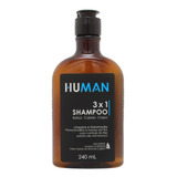 Shampoo Barba Cabelo E Corpo 3x1 Human Limpeza E Hidratação