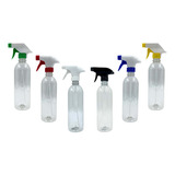 6 Botellas De Plastico Con Atomizador Rociador De Agua 500ml