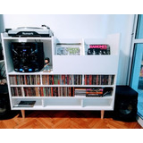 Mueble Para Cds Vinilos Bandeja De Discos Y Amplificador