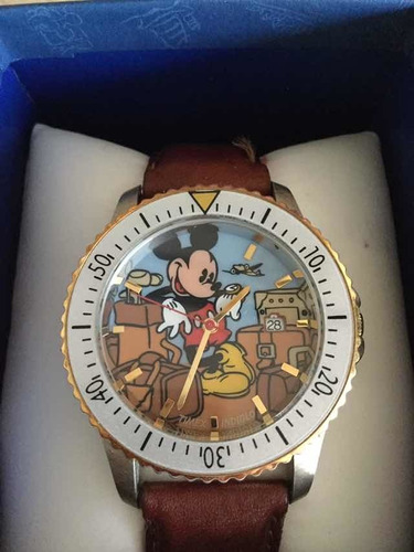 Timex Mickey Mouse Disney Indiglo Aviación Con Estuche Reloj