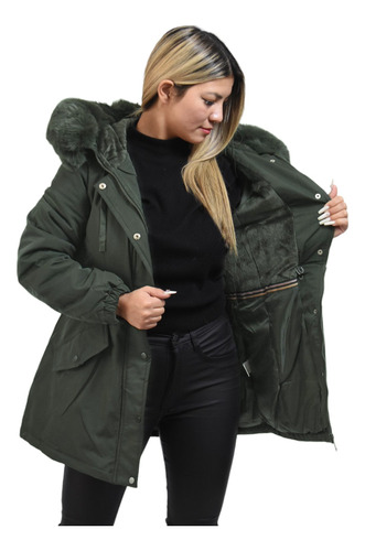 Campera Parka Importada Mujer Invierno Con Piel Yd 6365