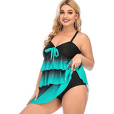 Traje De Baño De Talla Grande For Dama Gordita Dos Pieza