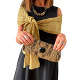 Collar + Cartera Clutch +chalina Chal Dama Mujer Fiesta Noch