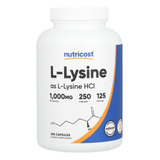 Nutricost L-lisina 500 Mg 250 Cápsulas 125 Servs Sfn