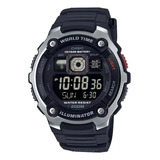 Relógio Casio Masculino Digital Hora Mundial Ae-2000w-1bvdf