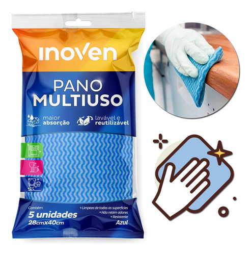 05 Toalhas Limpeza Multiuso Tipo Perfex Reutilizaveis Com Nf