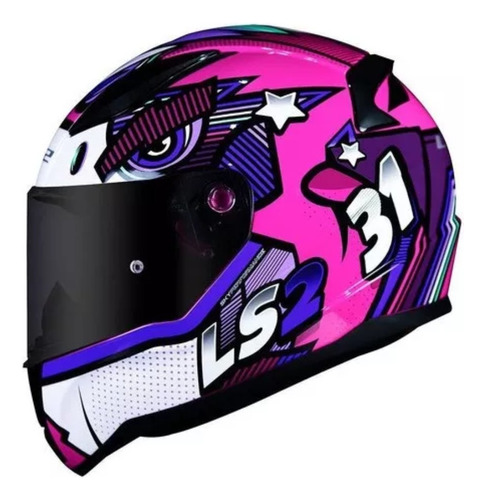 Capacete Ls2 Ff353 Rapid Khan Fchsia/white