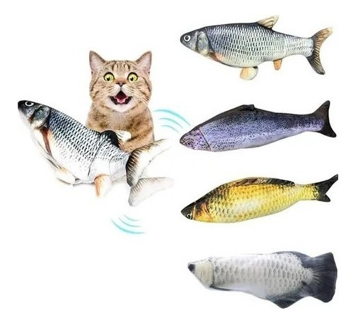 Pescado Movimiento Usb 3d Juguete Interactivo Gatos Mascota