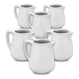 6x Mini Leiteira Cremeira Caldas Porcelana Jarra Louça 60ml