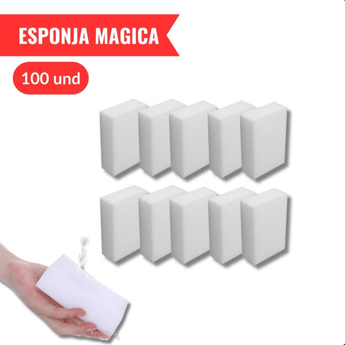 Kit De Limpeza 100 Esponjas Mágica Multiuso Bucha Melamina