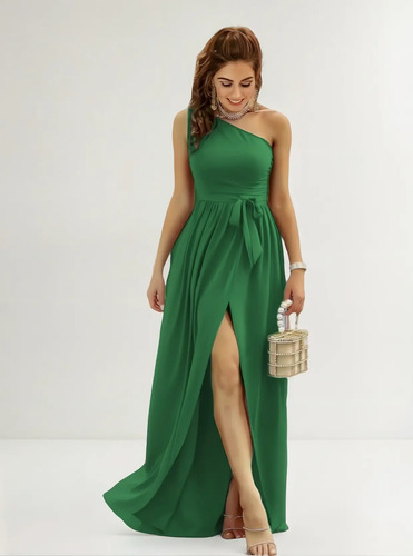 Vestido Largo Elegante Con Abertura Para Fiesta \u002F52 | MercadoLibre