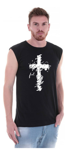 Camisa Regata Masculina Blusa Machão Camiseta Estampada Cruz