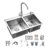 Fregadero De Cocina 304 Acero Inoxidable C/ Grifo Kit 80*46