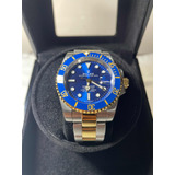 Rolex Submariner Combinado Yellow Gold Y Blue Bezel