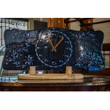 Antiguo Reloj De Mesa Cristal Azul. 7o 0581