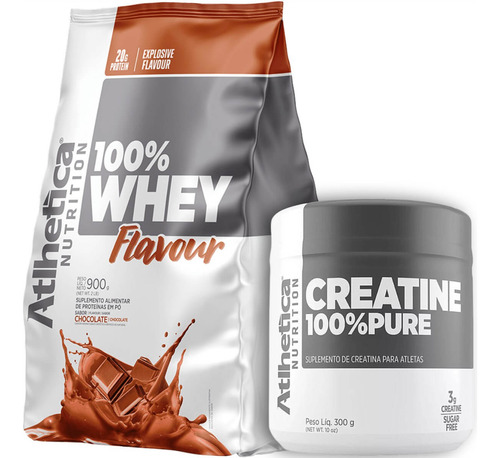 Combo Campeão Whey Concentrado 900g Creatina 300g Atlhetica