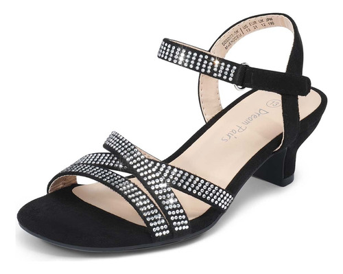 Sandalias De Tacón Bajo Dream Pairs Cristal Para Niñas