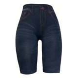 Short Leggings Jeans Fake Feminina Esport