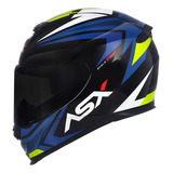 Capacete Asx Eagle Street Azul Brilhante + Viseira Fumê Tamanho Do Capacete 64/xxl