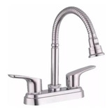 Mezcladora Grifo Llave Para Lavabo Cuello Flexible Cromada Acabado Brillante Color Cromado