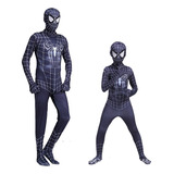 Disfraz Superhéroe Spiderman Negro Máscara Niños Adultos V5