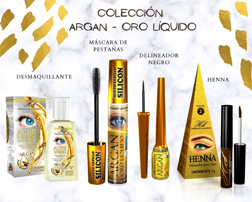 Colección De Maquillaje Argán Hollywood Cosmetics 4 Piezas