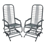 2 Cadeiras Balanço C/ Molas Varanda Jardim - Fortmix