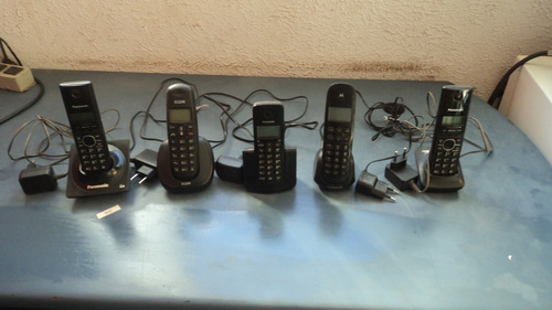 Lote De 5 Telefones Sem Fio Panasonic  Elgin Com Defeito