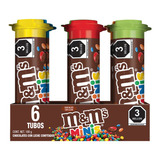 Pack X 6 Tubos De Chocolate Con Leche M&m´s Minis 180 G