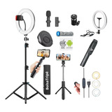 Kit Ring Light Profissional Led C/tripe Pau Selfie Monopé