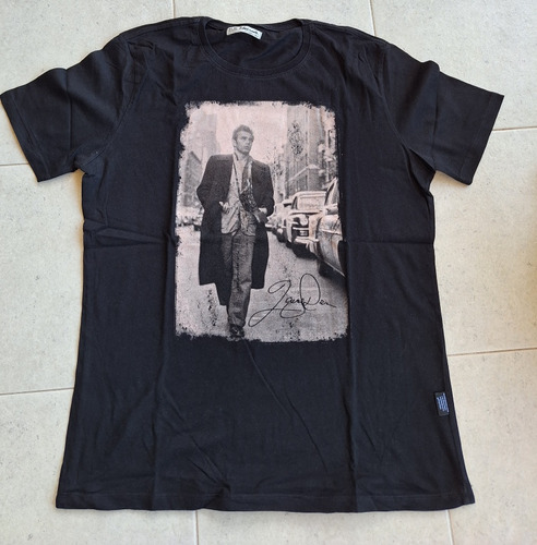 Remera Negra Mango Con Estampado De James Dean Talle L