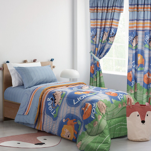 Juego De Cortinas Infantil Estampado 2 Paños Jean Cartier