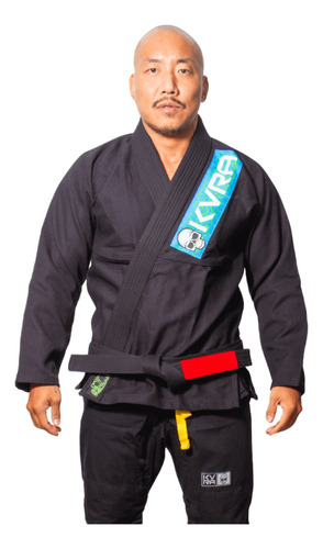 Kimono De Jiu Jitsu Kvra Retro Fire Preto/azul