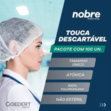 Touca Descartável Tnt Sanfonada C/100 Nobre Cor Branco