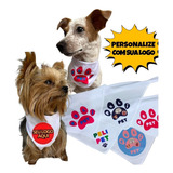 Kit 15 Bandanas Gg Pet Personalizadas Sua Logo Nome Petshop