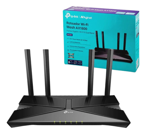 Roteador Tp-link Ex220 Ax1800 Wi-fi 6 Dual Band Gigabit Mesh