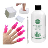 Kit Removedor Uv Broches Wipes Quita Esmalte Semi Permanente