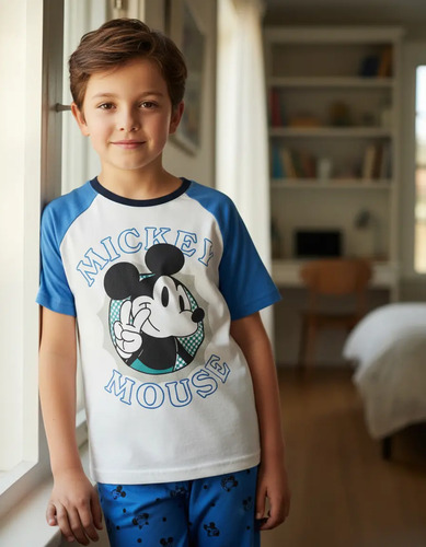 Pijama Rostro Mickey Mouse De Disney Para Niños Premium