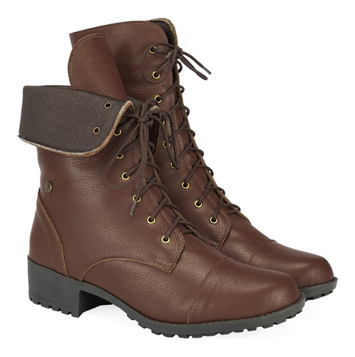 Coturno Feminino Couro Legitimo - Bota Montaria Frete Gratis