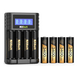 Mxbatt Baterias Aa Recargables De 1,5 V, 3400 Mwh, De Alta C