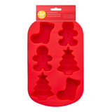 Molde Silicon Navideño Bota Pino Mono Jengibre Wilton 