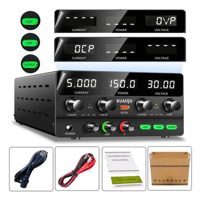 Fuente De Alimentación Regulable Laboratorio Ocp Ovp 30v 5a 150w Puerto De Carga USB Protección Contra Cortocircuitos | Envío gratis