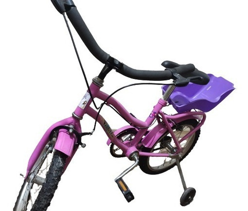 Bicicleta Rodado 16 Color Rosa Con Asientito Trasero