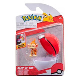 Pokemon Chimchar Con Pokebola Roja Y Blanca Clip N Go