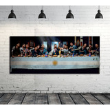 Cuadro Scaloneta Ultima Cena Messi Campeon 120x50 Lona Front