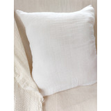 Funda Almohadon 50x50 Doble Gasa De Algodon Blanco