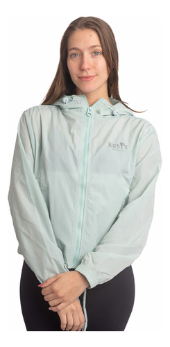 Campera Rompeviento Rusty Everywhere Aqua Mujer