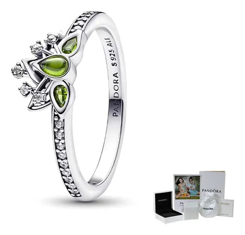 Anillo Solitario Pandora 925 Plata Disney Corona Tiana