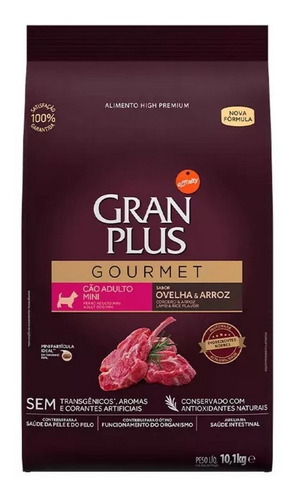 Ração Gourmet Para Cães Adultos Mini Ovelha 10,1kg Gran Plus